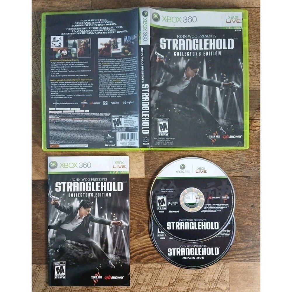 John Woo Stranglehold Collector's Edition (Microsoft Xbox 360, 2007) CIB Tested